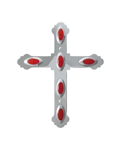 GG94021 - CR. STEEL LARGE CROSS W/SMALL Y2K RED LED LIGHT GG94021 - CR. STEEL LARGE CROSS W/SMALL Y2K RED LED LIGHT