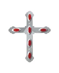 GG94021 - CR. STEEL LARGE CROSS W/SMALL Y2K RED LED LIGHT GG94021 - CR. STEEL LARGE CROSS W/SMALL Y2K RED LED LIGHT