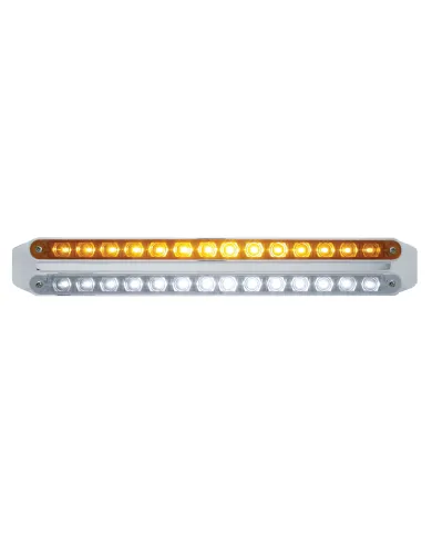 UP37671-Dual 14 LED 12" Light Bars - Amber & White LED/Amber & Clear Lens