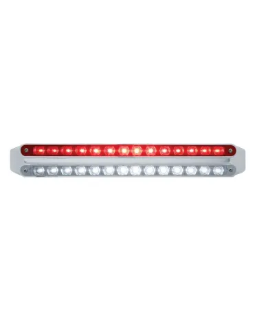 UP37672-Dual 14 LED 12" Light Bars - Red & White LED/Red & Clear Lens