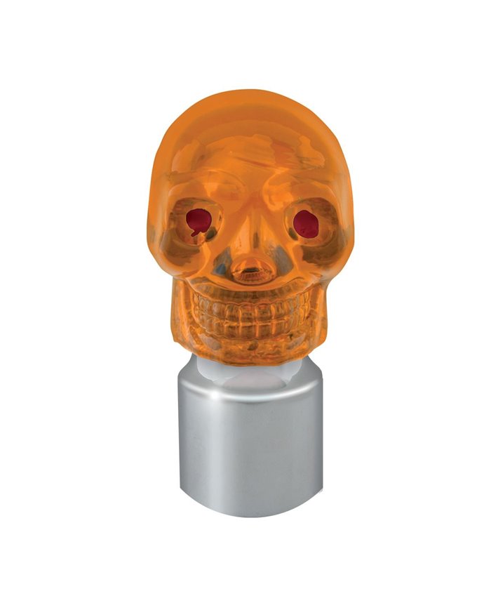 GG94500 - SS CAP & AMBER PLASTIC SKULL