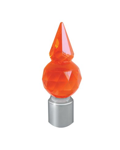 GG94590 - SS CAP & AMBER PLASTIC CRYSTAL PYRAMID FOR 1" BUMPER GUIDE GG94590 - SS CAP & AMBER PLASTIC CRYSTAL PYRAMID FOR 1" BUMPER GUIDE