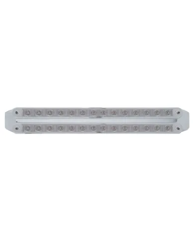 UP37674-Dual 14 LED 12" Light Bars - Red & White LED/Clear Lens