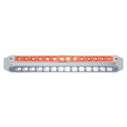 UP37674-Dual 14 LED 12" Light Bars - Red & White LED/Clear Lens