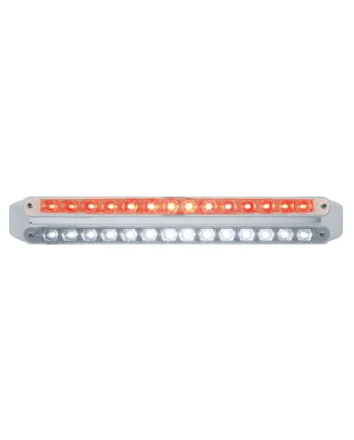 UP37674-Dual 14 LED 12" Light Bars - Red & White LED/Clear Lens