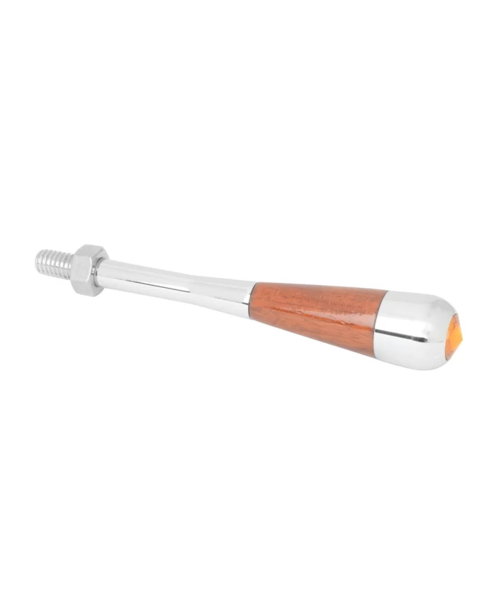 GG96710 - 4.75" CR ALUM/WOOD TILT HANDLE W/AMBER CRYSTAL FOR FLT