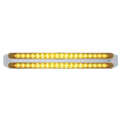 UP37678-Dual 19 LED 12" Reflector Turn Signal Light Bars - Amber LED/Amber Lens