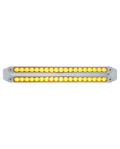 UP37680-Dual 19 LED 12" Reflector Turn Signal Light Bars - Amber LED/Clear Lens