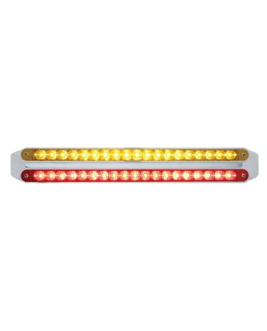 UP37682-Dual 19 LED 12" Reflector Light Bars - Amber & Red LED/Amber & Red Lens