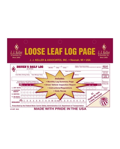GG99904 - DRIVER DAILY LOG W DETAIL DVIR LOOSE LEAF FORMAT A 2-PLY W/ GG99904 - DRIVER DAILY LOG W DETAIL DVIR LOOSE LEAF FORMAT A 2-PLY W/