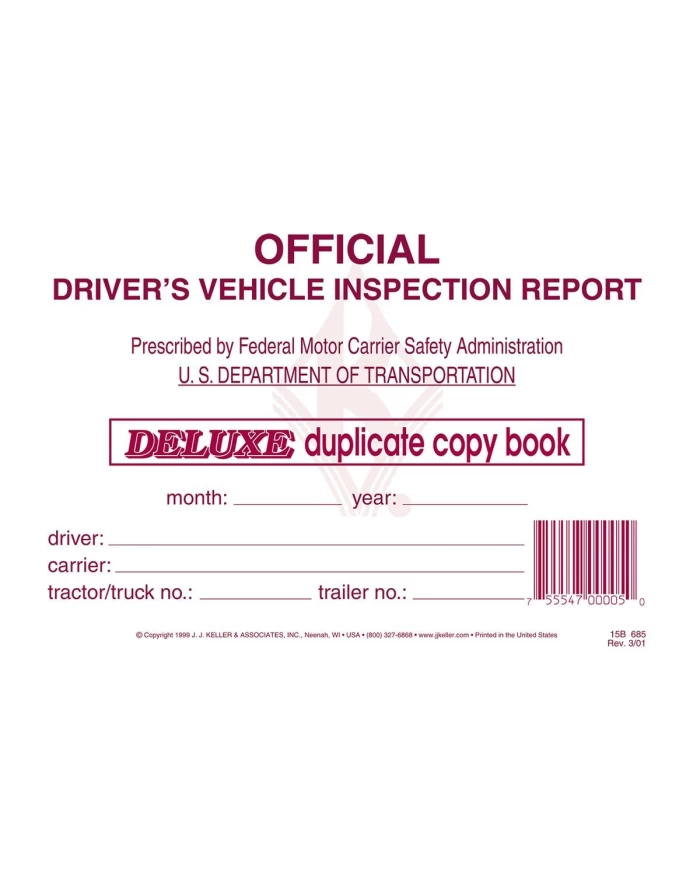 GG99907 - DRIVER VEHICLE INSPECTION REPORT, W/ CARBON GG99907 - DRIVER VEHICLE INSPECTION REPORT, W/ CARBON