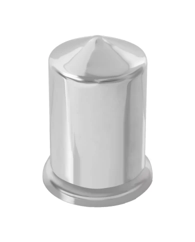 CHROME PLASTIC POINTED NUT COVER W/ FLANGE, 1.5"X2-15/16" CHROME PLASTIC POINTED NUT COVER W/ FLANGE, 1.5"X2-15/16"