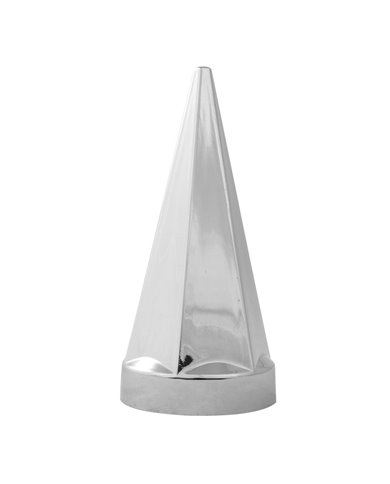 CR. PLASTIC 33MM X 4-3/4"H HEX PYRAMID SCREW-ON NUT COVER CR. PLASTIC 33MM X 4-3/4"H HEX PYRAMID SCREW-ON NUT COVER