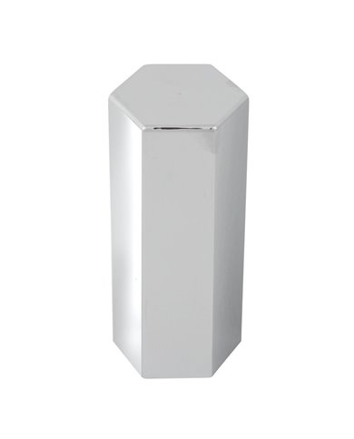 CR. PLASTIC 33MM X 3" H HEX FLAT TOP SCREW-ON NUT COVER CR. PLASTIC 33MM X 3" H HEX FLAT TOP SCREW-ON NUT COVER