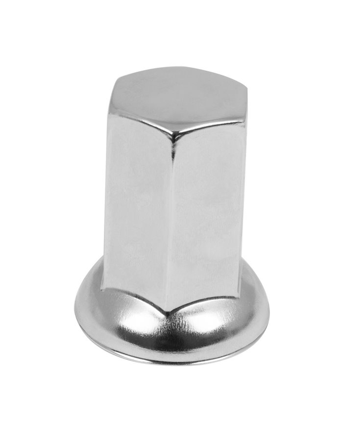 CR. STEEL 33MMX2-1/2" FLAT TOP W/ FLANGE PUSH-ON NUT COVER