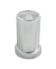 CR. PL. 33MM PIN WHEEL SCREW ON NUT COVER W/FLANGE, 3-3/8"H CR. PL. 33MM PIN WHEEL SCREW ON NUT COVER W/FLANGE, 3-3/8"H