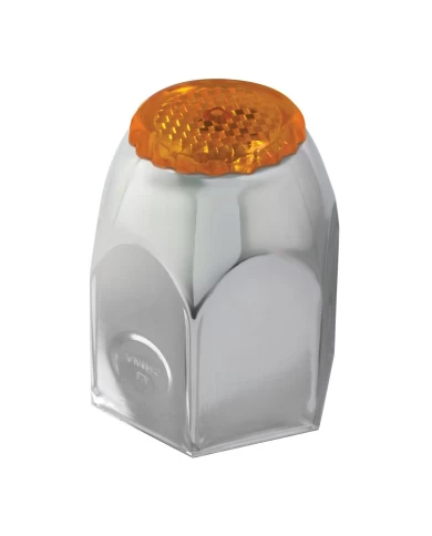 CR. STEEL 1.5"X2" NUT COVER W/AMBER REFLECTOR CR. STEEL 1.5"X2" NUT COVER W/AMBER REFLECTOR