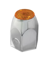 CR. STEEL 1.5"X2" NUT COVER W/AMBER REFLECTOR CR. STEEL 1.5"X2" NUT COVER W/AMBER REFLECTOR