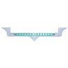 UP37823-Chrome Hood Emblem Trim With 14 LED Light Bar For Kenworth - Green LED/Clear Lens