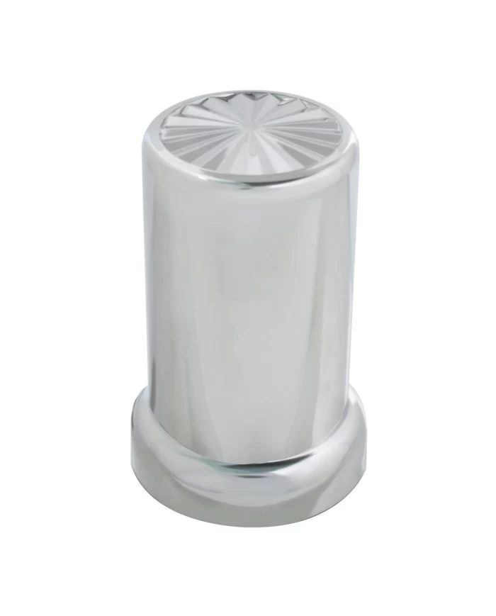 CR. PL. PIN WHEEL PUSH IN NUT COVER W/FLANGE, 1.5"X3-3/8" CR. PL. PIN WHEEL PUSH IN NUT COVER W/FLANGE, 1.5"X3-3/8"
