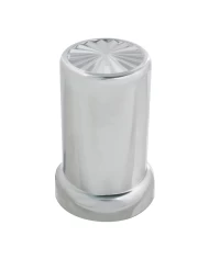 CR. PL. PIN WHEEL PUSH IN NUT COVER W/FLANGE, 1.5"X3-3/8" CR. PL. PIN WHEEL PUSH IN NUT COVER W/FLANGE, 1.5"X3-3/8"