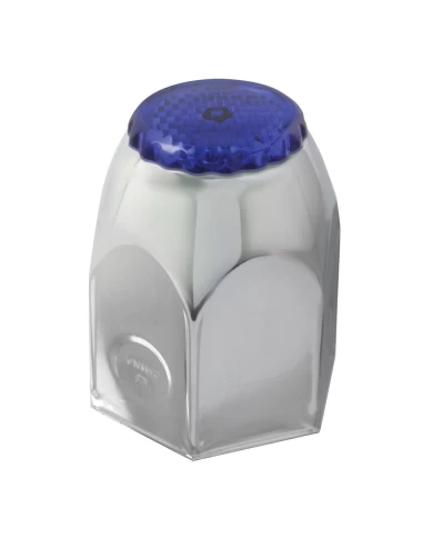 1.5"X2" CR. STEEL NUT COVER W/BLUE REFLECTOR 1.5"X2" CR. STEEL NUT COVER W/BLUE REFLECTOR