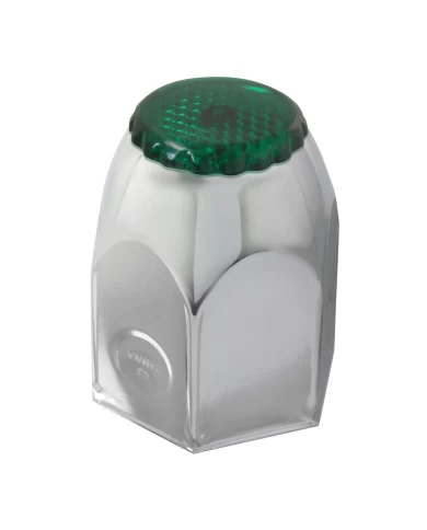 CR. STEEL 1.5"X2" NUT COVER W/GREEN REFLECTOR CR. STEEL 1.5"X2" NUT COVER W/GREEN REFLECTOR