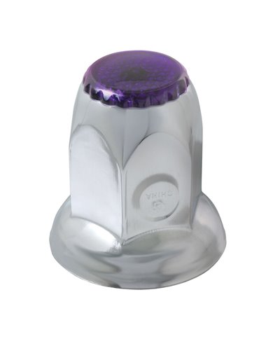 CR. STEEL 33 MM X 2" NUT COVER W/FLANGE & PURPLE REFLECTOR CR. STEEL 33 MM X 2" NUT COVER W/FLANGE & PURPLE REFLECTOR