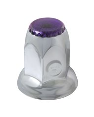 CR. STEEL 33 MM X 2" NUT COVER W/FLANGE & PURPLE REFLECTOR