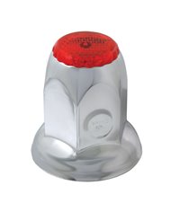 CR. STEEL 33 MM X 2" NUT COVER W/FLANGE & RED REFLECTOR