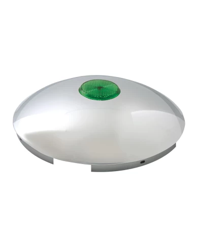 CR. FRONT HUB CAP W/GREEN REFLECTOR,7/16" LIP, 5 NOTCHES CR. FRONT HUB CAP W/GREEN REFLECTOR,7/16" LIP, 5 NOTCHES