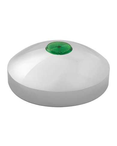 7-1/4" I.D. CR. REAR HUB CAP W/GREEN REFLECTOR 7-1/4" I.D. CR. REAR HUB CAP W/GREEN REFLECTOR