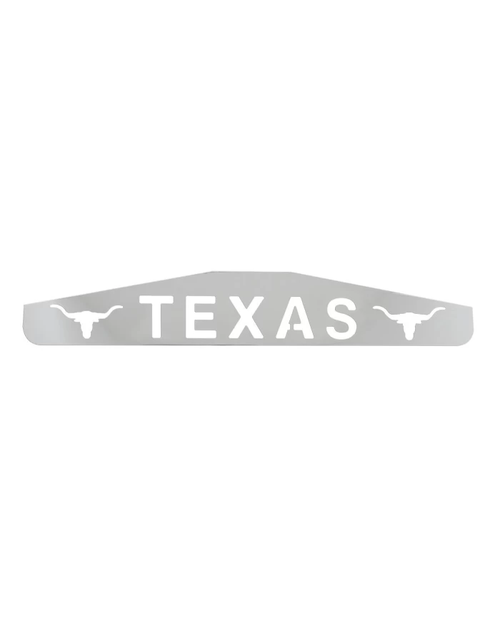 CR. 4"X24" TEXAS W/ 2 LONGHORN BOTTOM FLAP PLATE, 3 STUDS CR. 4"X24" TEXAS W/ 2 LONGHORN BOTTOM FLAP PLATE, 3 STUDS