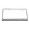 UP37949-Chrome License Plate Frame With 19 LED 12" Reflector Light Bar - Red LED/Clear Lens