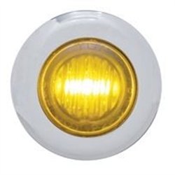 UP37967-3 LED Dual Function 3/4" Mini Light With Bezel (Clearance/Marker) - Amber LED/Amber Lens