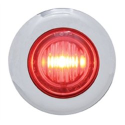 UP37968-3 LED Dual Function 3/4" Mini Light With Bezel (Clearance/Marker) - Red LED/Red Lens