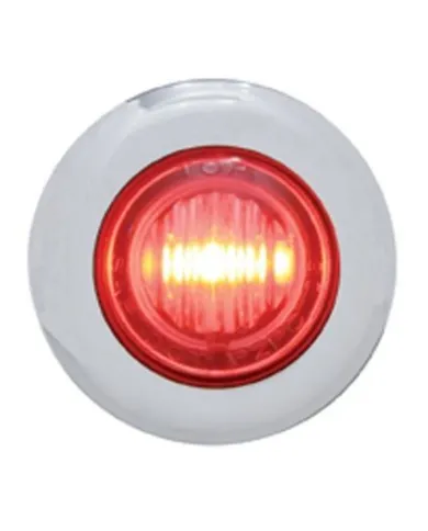 UP37968-3 LED Dual Function 3/4" Mini Light With Bezel (Clearance/Marker) - Red LED/Red Lens