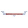 UP37971-Chrome Hood Emblem Trim With 19 LED Reflector Light Bar For Kenworth - Red LED/Red Lens