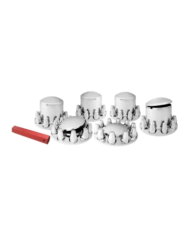 CR. PL. ROUND AXLE COVER KIT 2FRONT+4REARS & 33MM SCREW-ON CR. PL. ROUND AXLE COVER KIT 2FRONT+4REARS & 33MM SCREW-ON