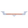 UP37972-Chrome Hood Emblem Trim With 19 LED Reflector Light Bar For Kenworth - Red LED/Clear Lens