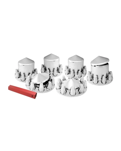 CR. PL. CONE AXLE COVER KIT 2FRONT+4REARS & 33MM SCREW-ON CR. PL. CONE AXLE COVER KIT 2FRONT+4REARS & 33MM SCREW-ON