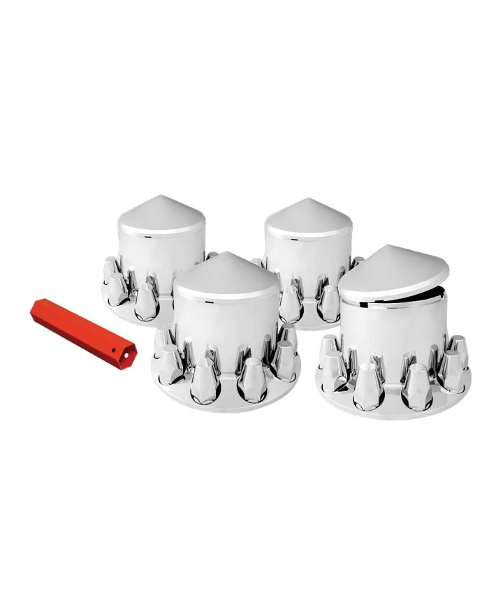 CR. PL. CONE AXLE COVER KIT 4 REARS & 33MM SCREW-ON CVRS