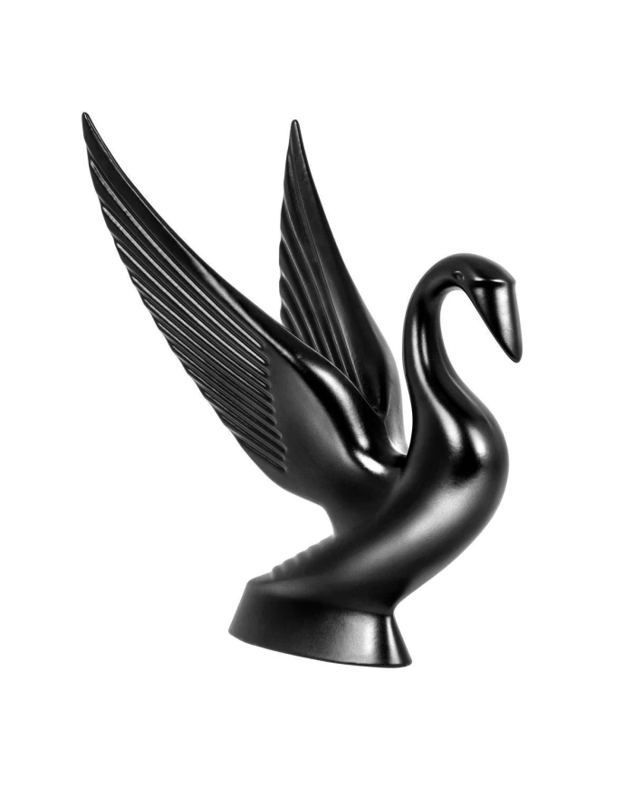 MATTE BLACK POWDER COATED SWAN HOOD ORNAMENT