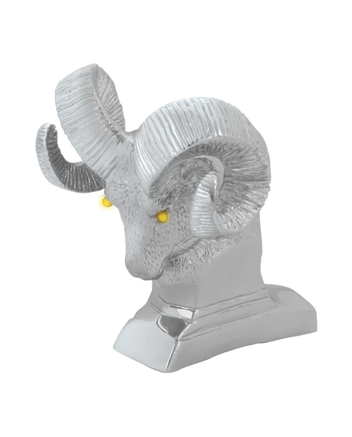 CR. RAM'S HEAD HOOD ORNAMENT ILLUMINATED AMBER EYES