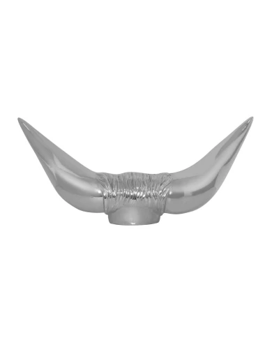 CR. BULL HORN HOOD ORNAMENT, 10" X 4" CR. BULL HORN HOOD ORNAMENT, 10" X 4"