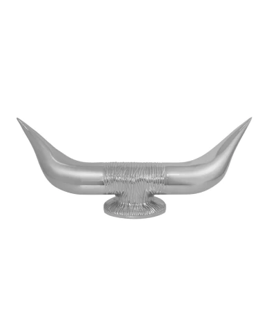 CR. BULL HORN W/ ROUND BASE HOOD ORNAMENT, 13" W X 4.5" H CR. BULL HORN W/ ROUND BASE HOOD ORNAMENT, 13" W X 4.5" H