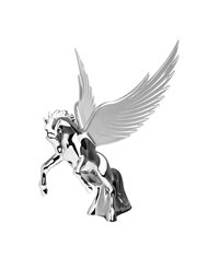 CR FIGHTING STALLION HOOD ORN W/ CLEAR WINDRIDERS, 6.5"X7.5" CR FIGHTING STALLION HOOD ORN W/ CLEAR WINDRIDERS, 6.5"X7.5"