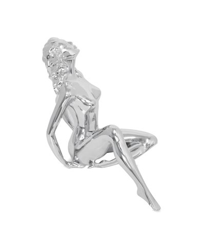 CR. NAKED NUDE LADY HOOD ORNAMENT, 8" X 5" X H 6-1/4" CR. NAKED NUDE LADY HOOD ORNAMENT, 8" X 5" X H 6-1/4"