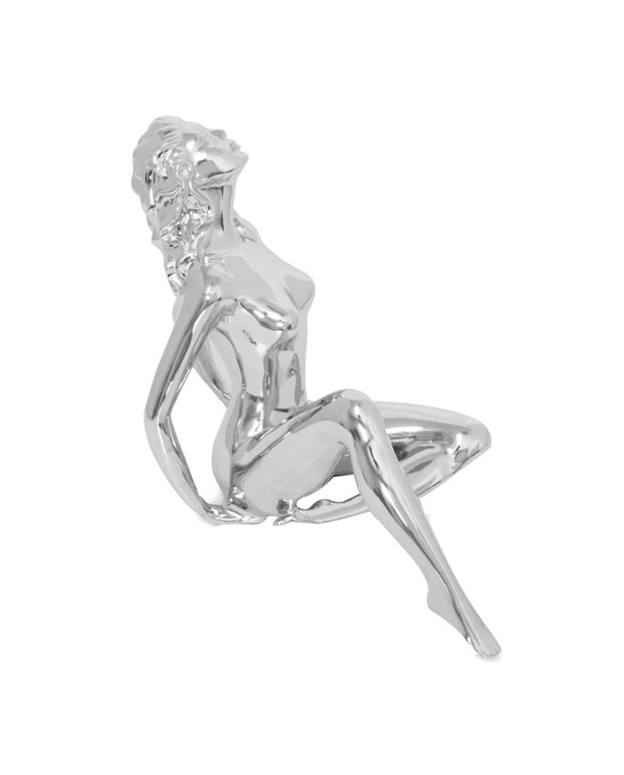 CR. NAKED NUDE LADY HOOD ORNAMENT, 8" X 5" X H 6-1/4"