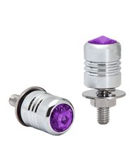CR. ALUM. LICENSE PLATE BOLT W/PURPLE CRYSTAL CR. ALUM. LICENSE PLATE BOLT W/PURPLE CRYSTAL
